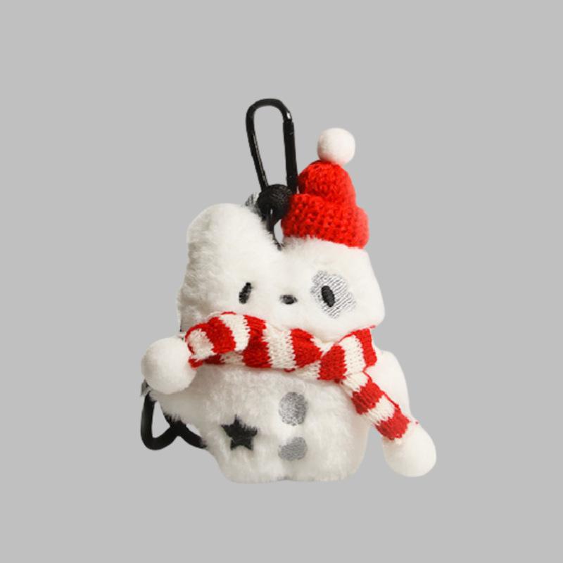 

Bag Pendant Cute Wearing Glasses Christmas Little White Dog Plush Doll Hanging New Gift Keychain Pendant