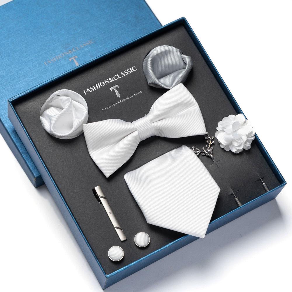 8-Piece Men's High-Grade Tie Set with Gift Box for Weddings and Formal Events
