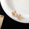 Luxury Micro-Inlaid Zirconia Lily Flower Stud Earrings for Women