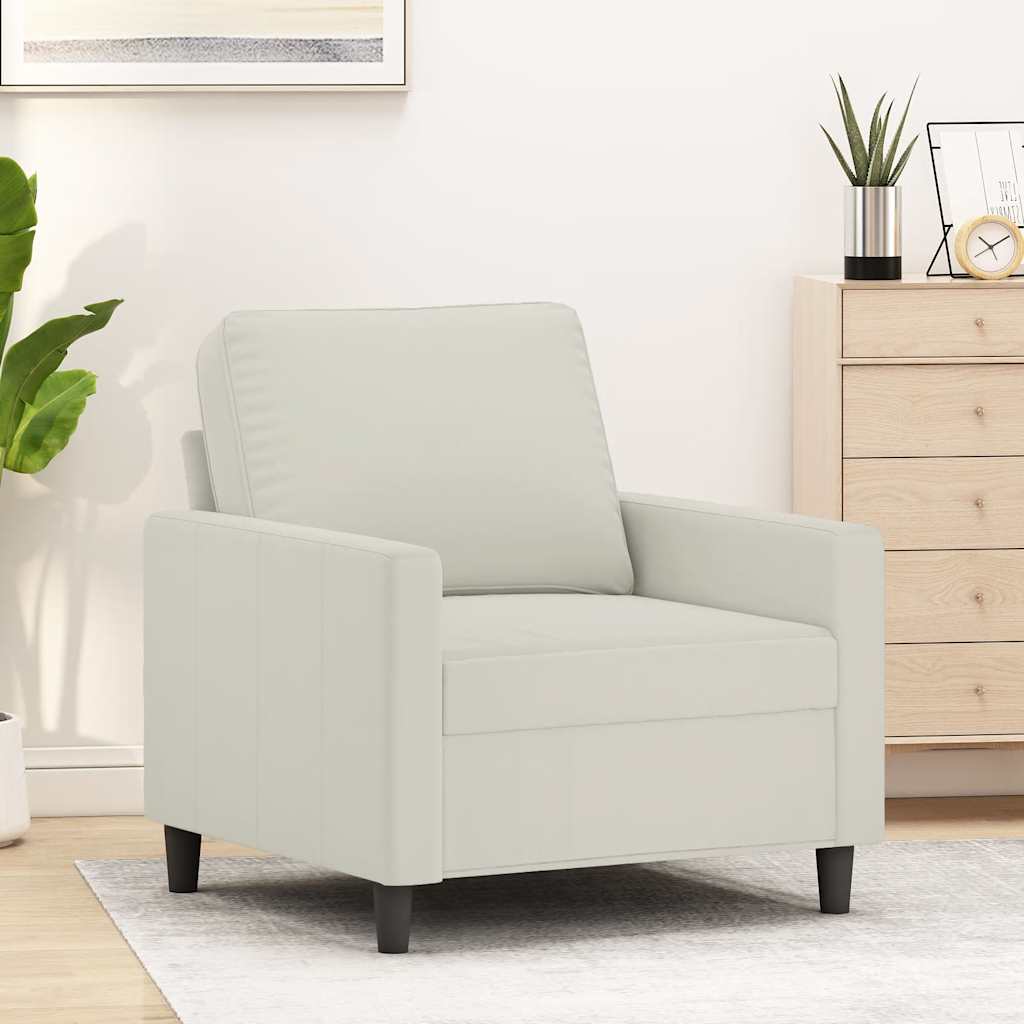 Vidaxl Armchair, Cream, 60 Cm, Upholstered In Velvet