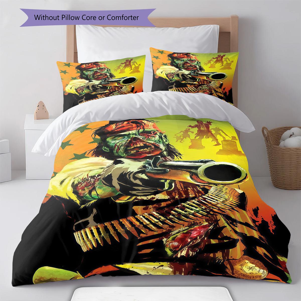 

RDR2 RugPattern Bedding Quilt Set Quilt Cover Pillowcase Home Decoration Birthday Gift (1 * duvet cover + 2 * pillowcase, without core) 135x200cm
