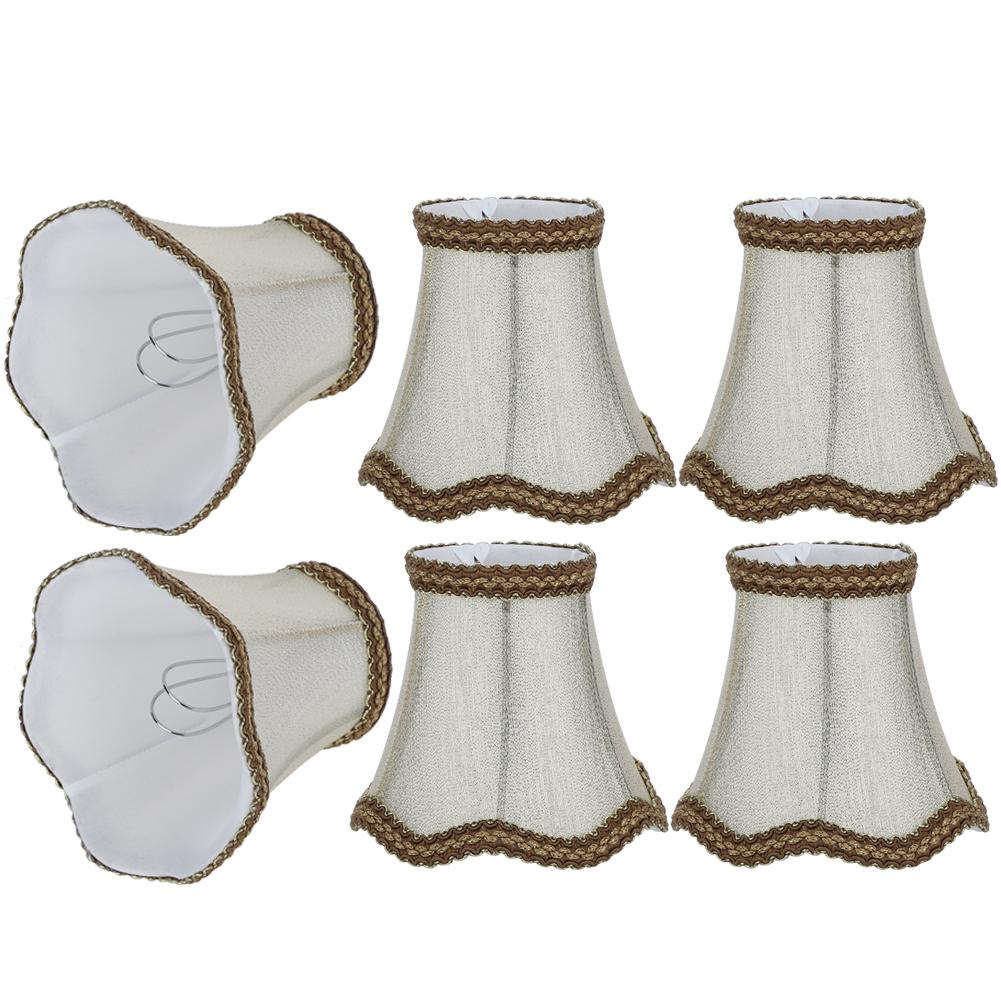 6Pcs Desktop Table Lamp Cover Fabric Lampshade Accessory for E14 Chandelier Light Bulb