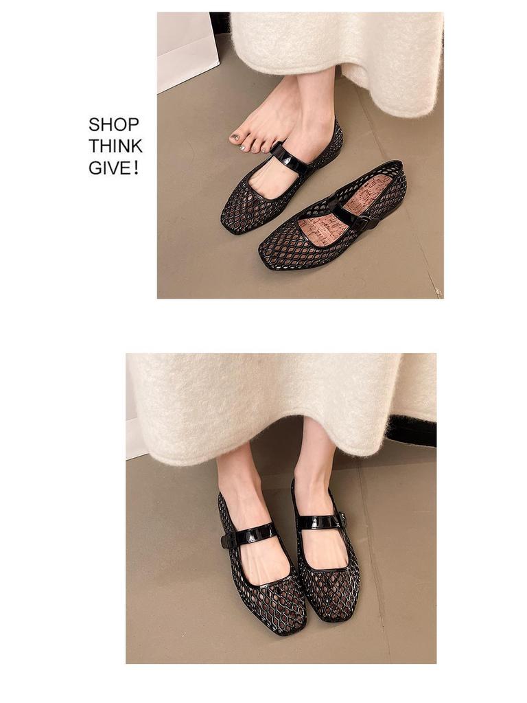 Versatile Breathable Crystal Flat Sandals - Non-Slip Beach Shoes with Fashionable Hollow Design