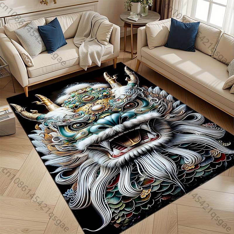 3D HD Printing Mysterious Oriental Dragon Theme Carpet Living Room Bedroom Sofa Office Large Area Mat Home Decor Rug Magic Gift