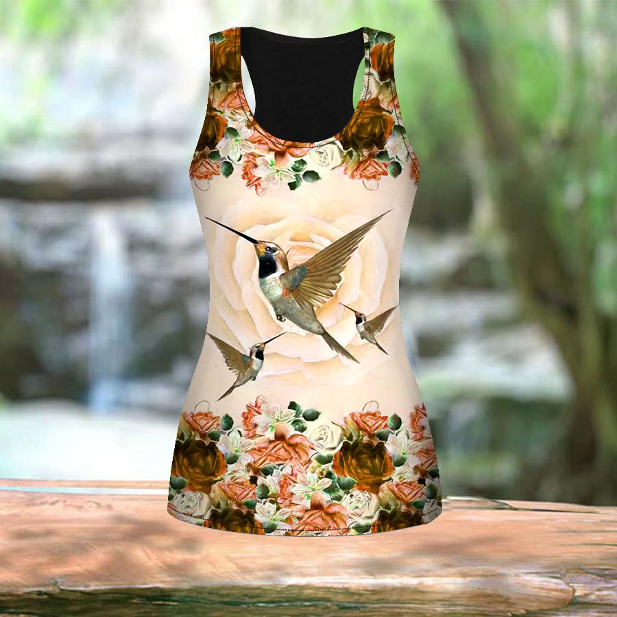 3D розовая роза с птичьим принтом для женщин для тренировок — фото 7