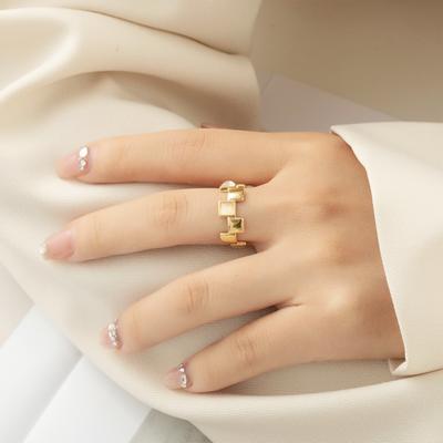 New Fashionable and High-end Geometric Opening Ring with Niche Design, Light Luxury Index Finger Ring