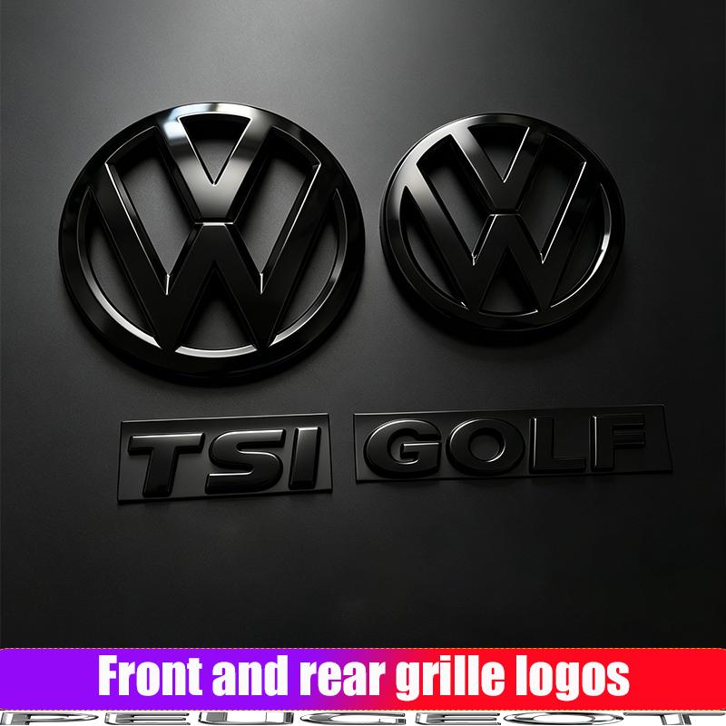 LVAXC1 Car Front Grill Emblem For VW POLO GOLF 5 6 7 7.5 8 MK5 MK6 MK7 MK8 Passat CC Rear Trunk Lid Covers Logo Car Accessories Hub Cap
