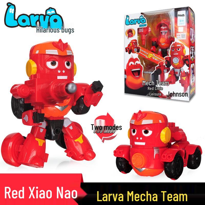Laughing Larva Toys: Mecha Team Transforming Car-Robot Set for Boys