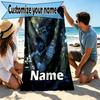 Custom Name Personalized Avatar Print Beach Towel, for Trip Camping Beach Party Home Decor, Birthday Gift for Family & Friends