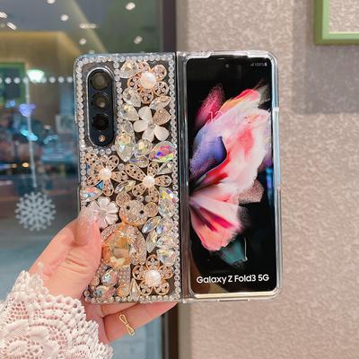 כיסוי טלפון אופנתי מיהלומים מלאכותיים עבור Samsung Galaxy Z Flip Z Fold 2 3 W21 5g Z Fold 4 Fundas