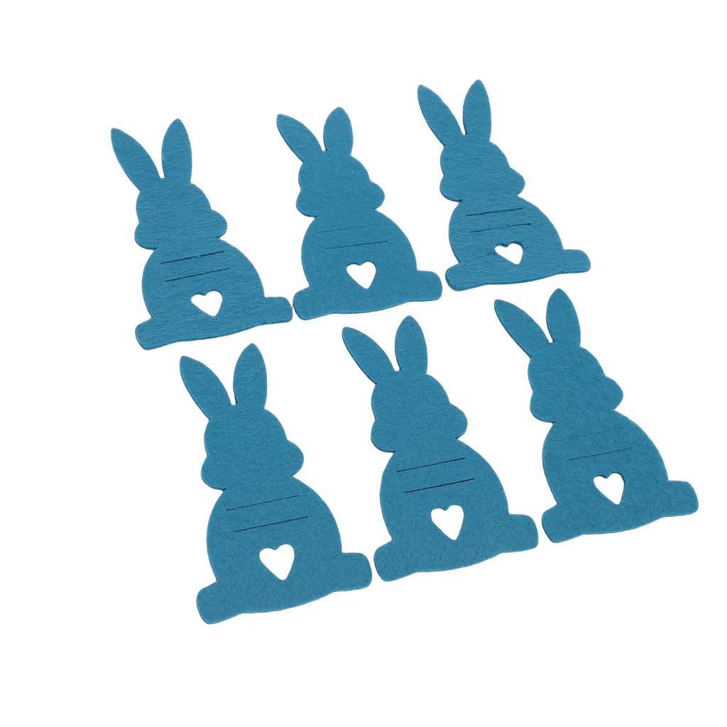 6 Pcs Easter Bunny Money Holder Thick Soft Felt Adorable Bunny Shaped Cash Clip Festival Decoration Dark Blue