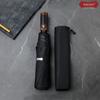Parachase1.23 M Retro Wooden Handle Oversized Automatic Wind-Resistant Vinyl Sun Protective Double Sunny Umbrella Men's Umbrella