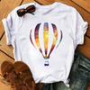 Cute cartoon balloon round neck short-sleeved T-shirt women's casual Harajuku loose T-shirt top