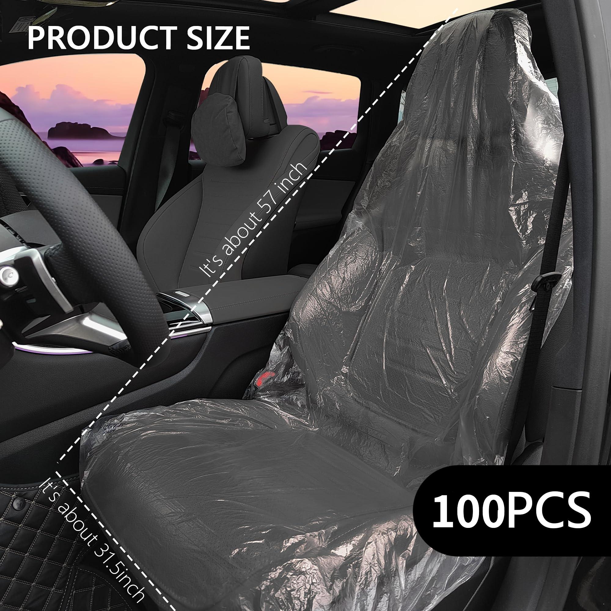

100 Pcs Disposable Car Seat Covers Universal Fit - Waterproof, Dustproof & Anti-Stain Protectors for Cars/Trucks/SUVs