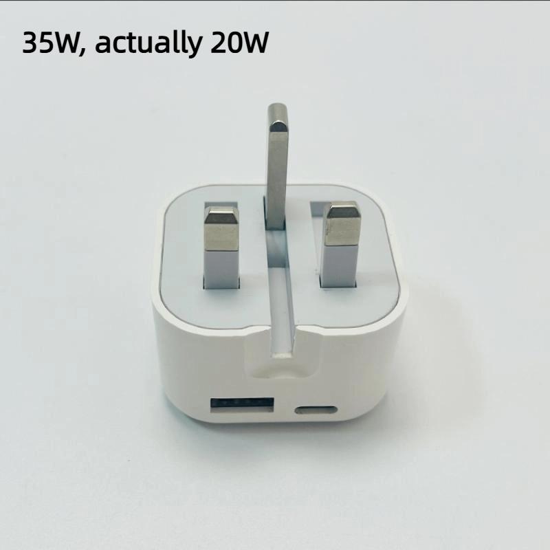 1Pcs Super Fast Quick Charging USB C Charger 20W 35W For Phone 13 14 15 16 S24 S23 Compatible With UK GB AC Home Travel