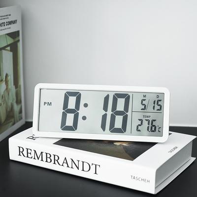 Simple LCD Clock Living Room Wall Clock Multifunctional Temperature and Humidity Display Clock