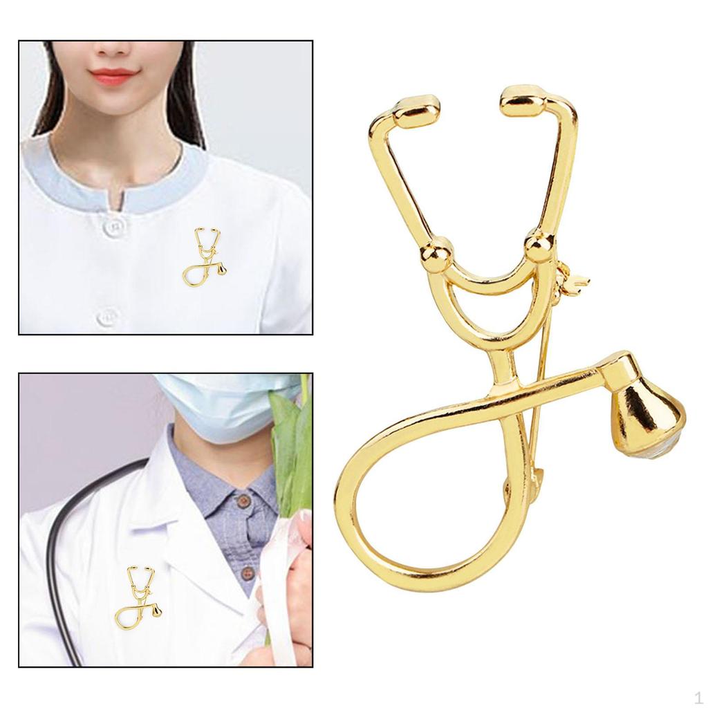 Rhinestone Stethoscope Lapel Pin for Stylish Individuals