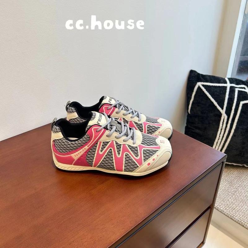 Leather casual sports board shoes mesh breathable sneakers outdoor mountaineering running soft sole fitness women