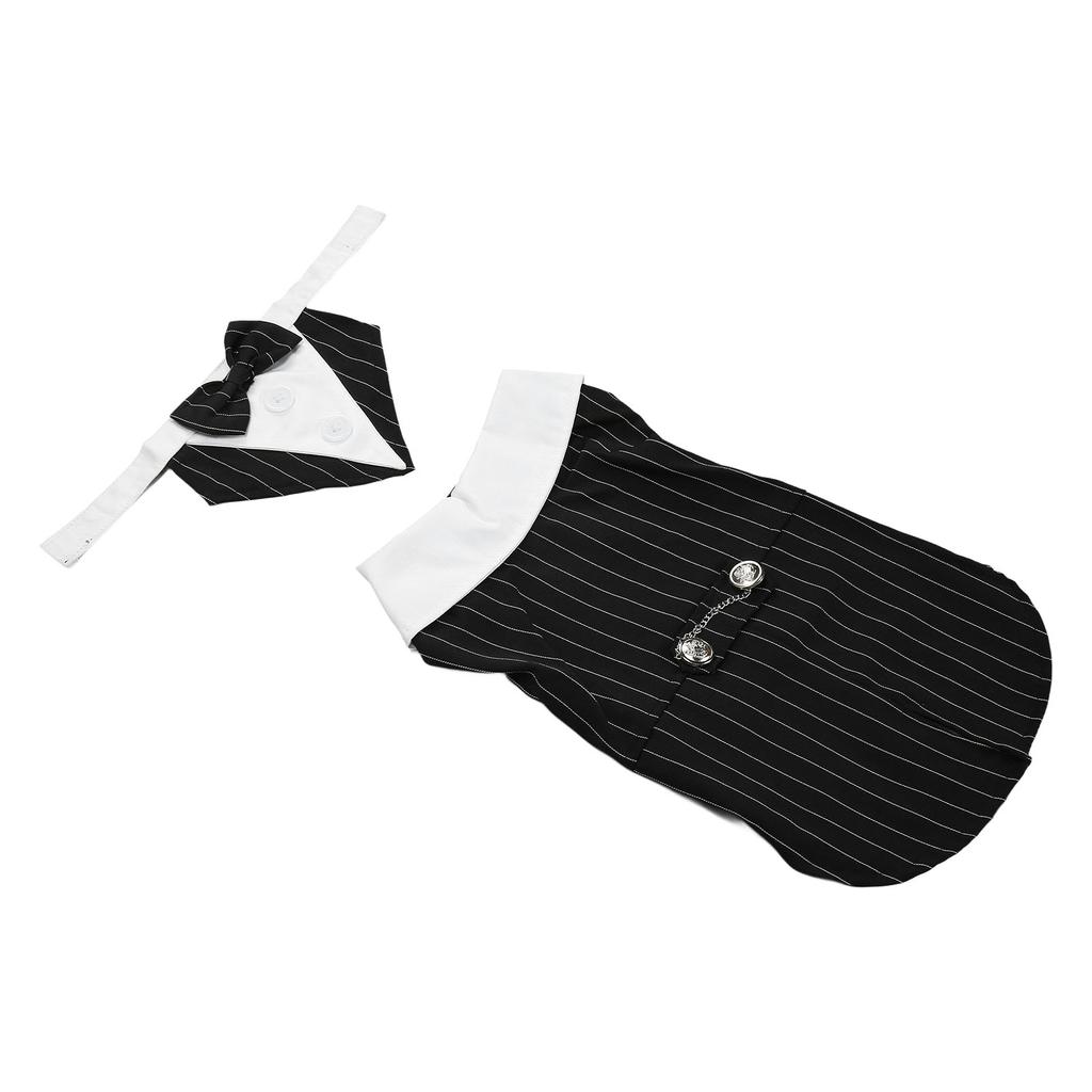 Traje de Casamento para Animal de Estimação Elegante Clássico com Riscas Verticais Smoking Formal para Cão para Casamento Halloween Festa de Aniversário L