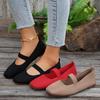 Scarpe Piatte Casual da Donna in Maglia Monocolore Slip-On Mary Jane Scarpe Comode per Camminare