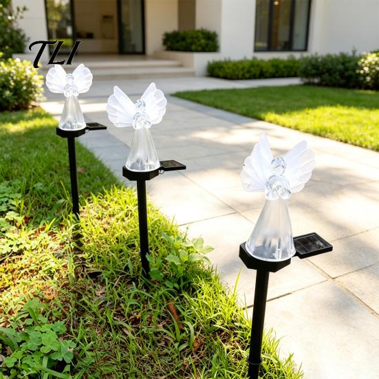 Garden Ornaments for Patio Solar Angel Light, LED Yard Stake Waterproof Lights Graveside Memorial Decorative Lamp Cemetery Graveyard Lawn Pathway