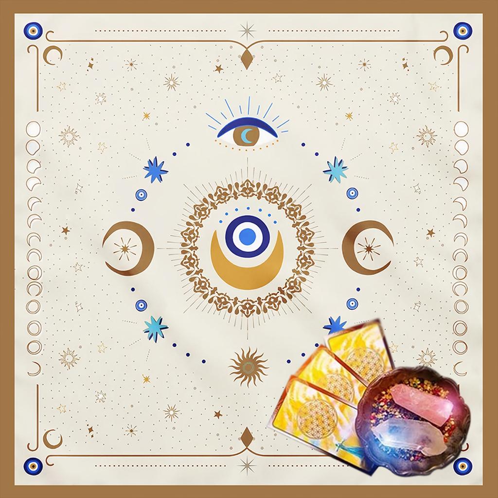 Tarots Tablecloth Altars Cloth Eye Moon Pattern Astrology Tablecloth Divinations Card Cloth Tapestry Wall Decoration
