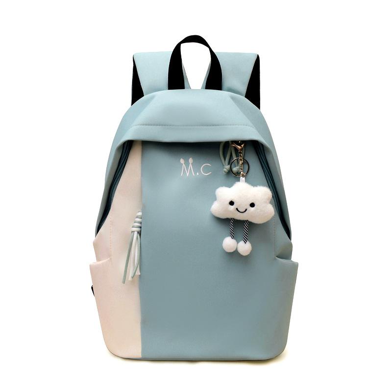 

New Schoolbag Female Elementary School Student Contrast Color High School Junior High School Student Backpack Ins Japanese Large Capacity Backpack single bag
