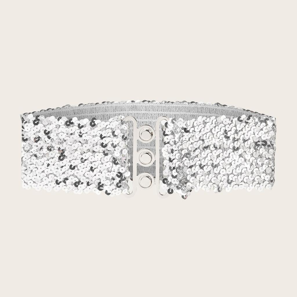 Belt Women'S Personality Fish Scales Belt Elastic Wide Waist Seal Women'S Dress Accessories