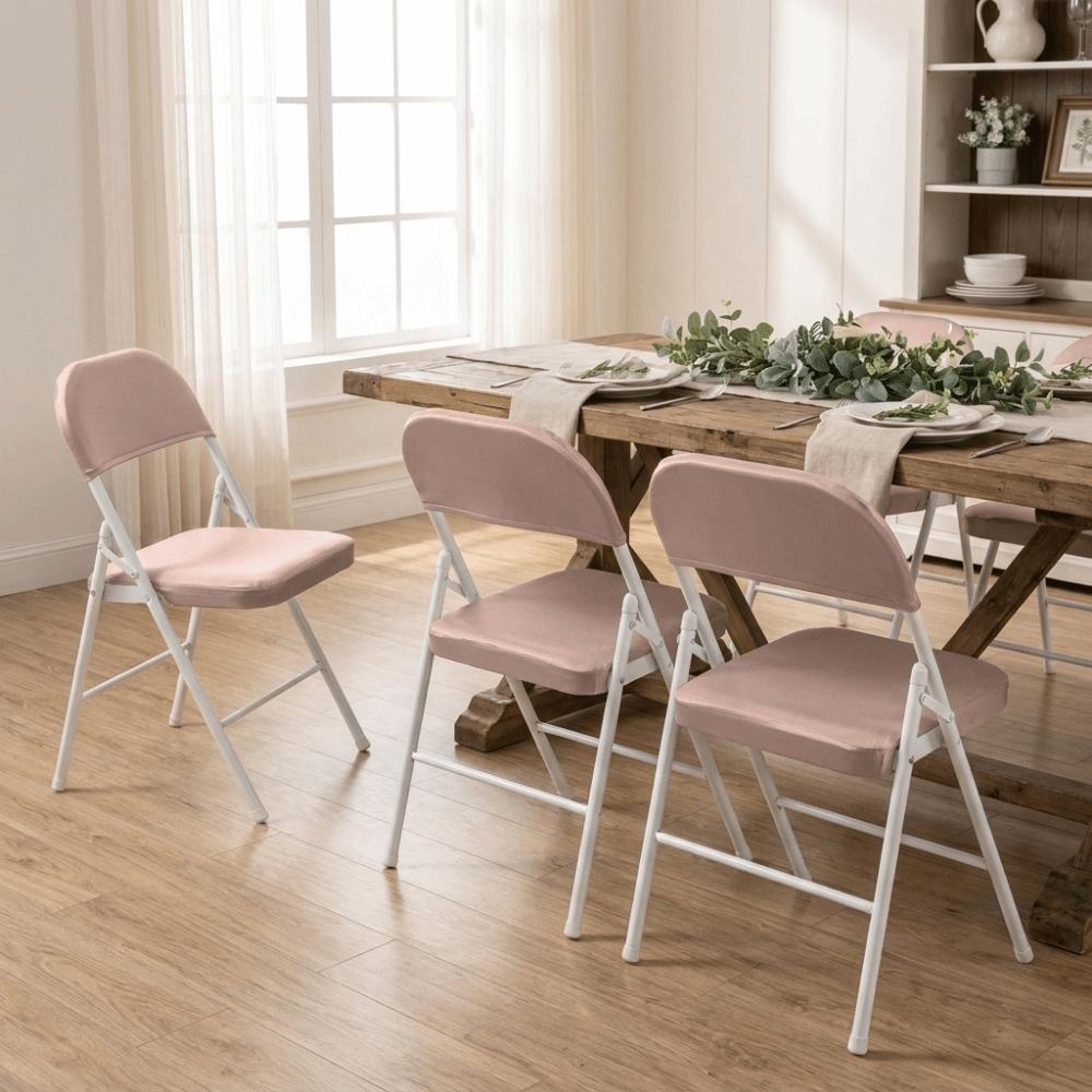 2PCS PU Leather Split Chair Cover Removable Seat and Back Cover Folding Chair Cover Outdoor Wedding