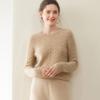 Elegant Seven-Stitch Cashmere Sweater - Women's Round Neck, Loose Fit, Warm and Cozy for Autumn and Winter