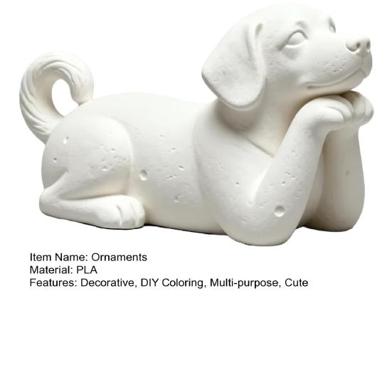 3D Printed Dog Figurine Cute Puppy Figures Small Animal Figurines Realistic Detailed Puppy