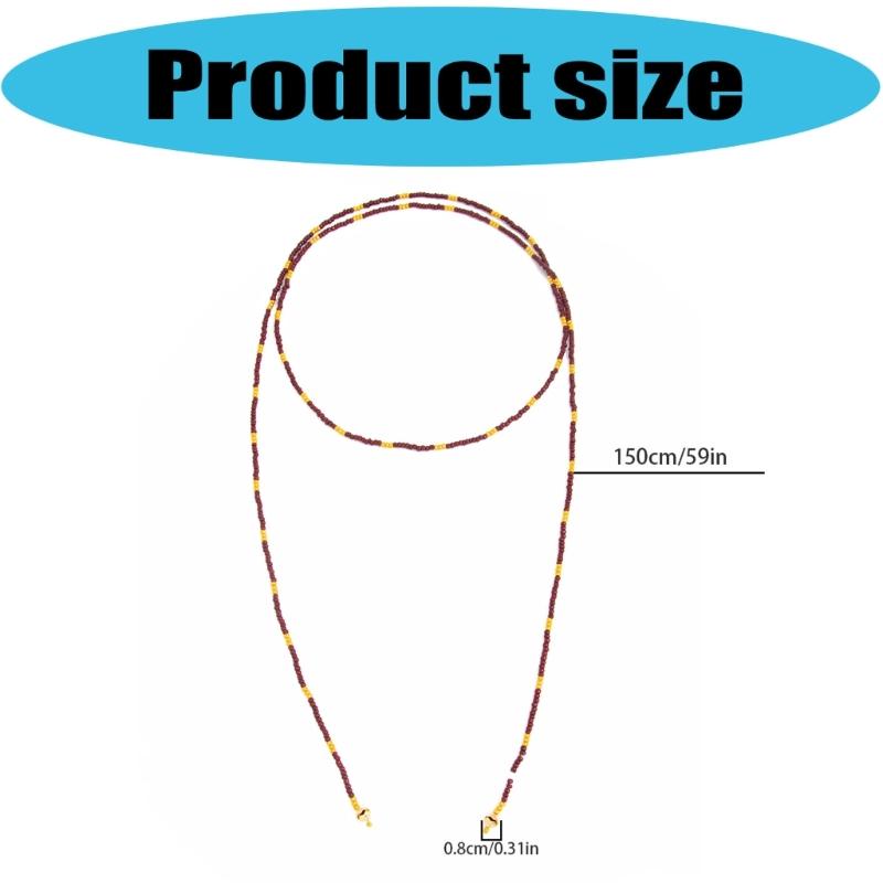 Vintage Bead Long Necklace Neckwear with Cool Minimalist Accent for Casual and Formal Wear Comfortable Lightweight