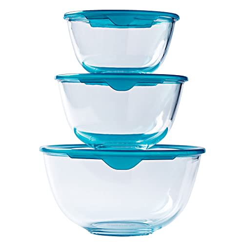 Synergy Trading PYREX Heat-Resistant Glass Bowl with Lid, Microwave-Safe, Clear, 2.0L (PRX0007)