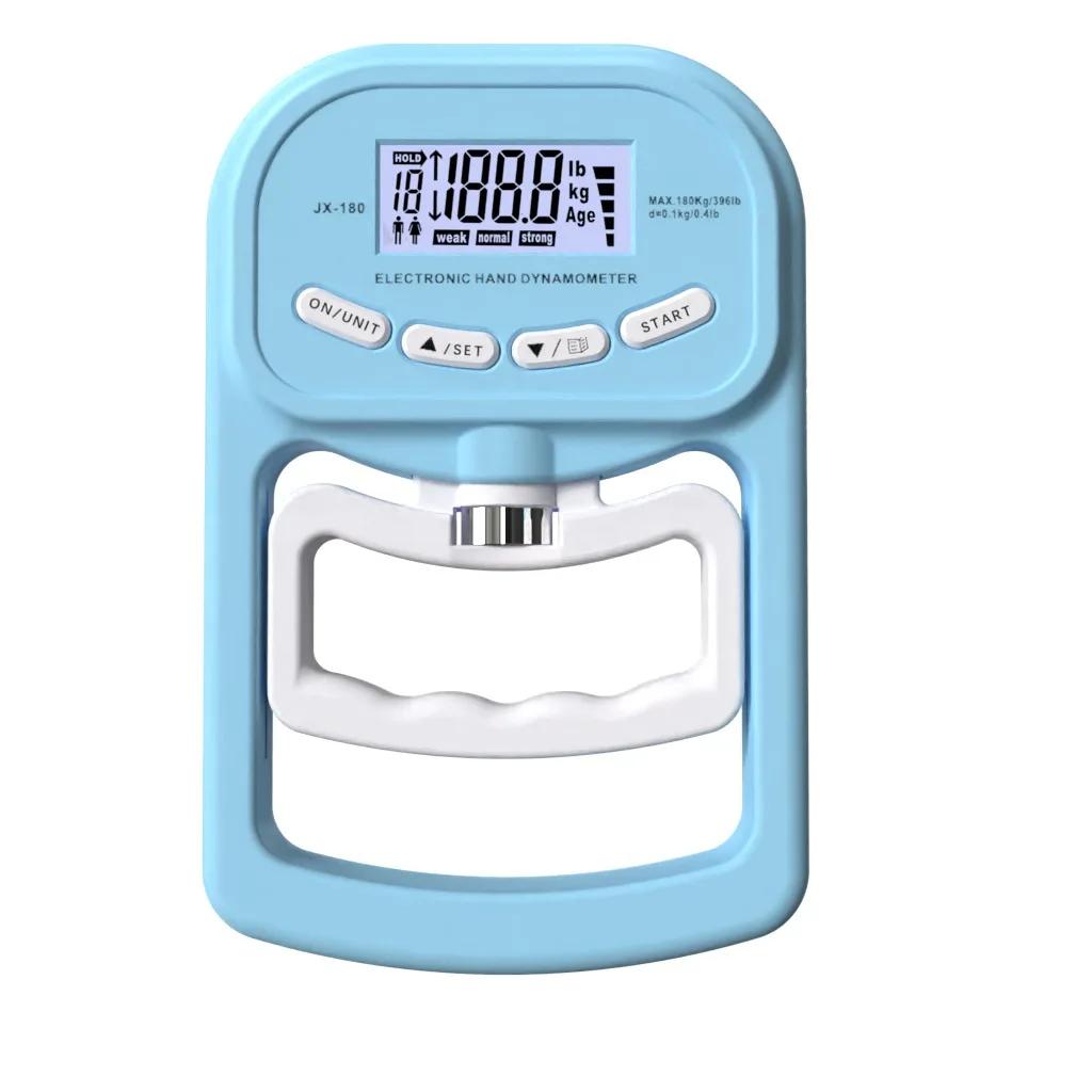 

180 кг Электронный тестер силы хвата USB ЖК-экран Цифровой ручной динамометр Измеритель силы хвата Рукоятка для тренировки силы синий