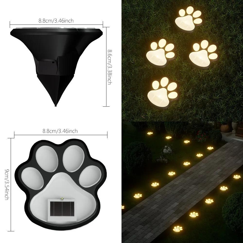 

Outdoor LED Solar Light Waterproof Dog Cat Animal Paw Print Light Path Lawn Lamp for Garden Patio Lawn Summer Camping Home Decor