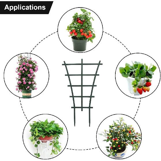 Plant Trellis Indoor, 6 Pcs Stackable Plant Trellis for Climbing Plants, Small Plant Flower Climbing Trellis for Potted Plants, Garden Plastic