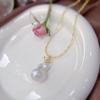 Angel baby design, big baroque necklace, natural pearl, special-shaped versatile necklace, retro sweater chain.