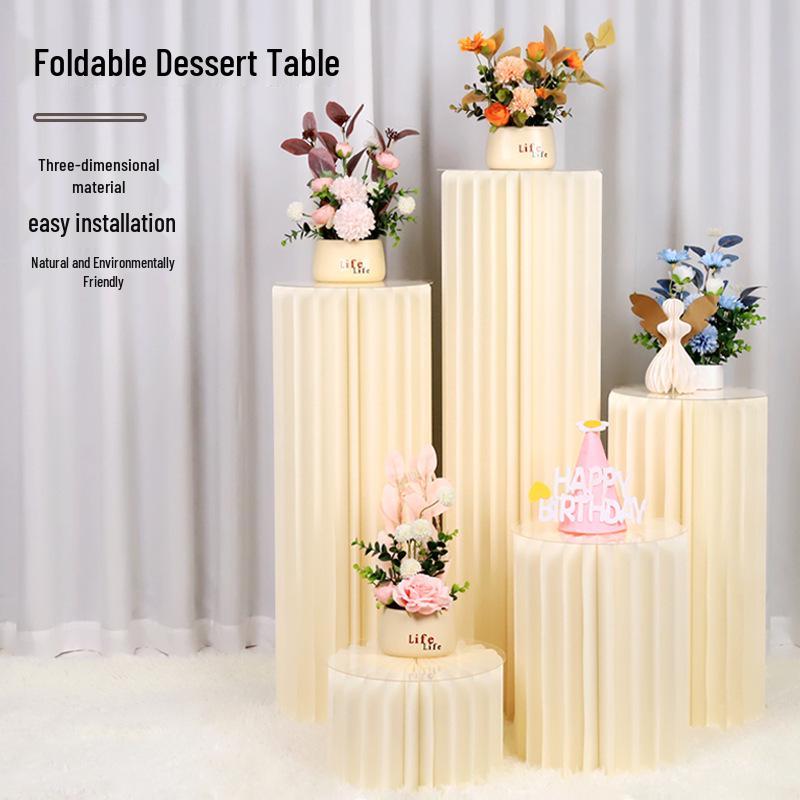 Folding Roman Column Dessert Table & Aisle Marker for Wedding Décor