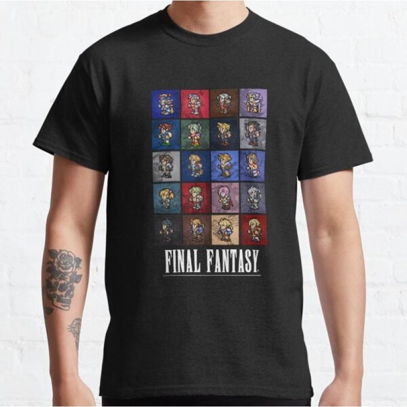 Final Fantasy All FF PIXEL SPRITE Gift t shirt for RPG gamer 100 cotton print Short Sleeve Graphic Clothes All size tops