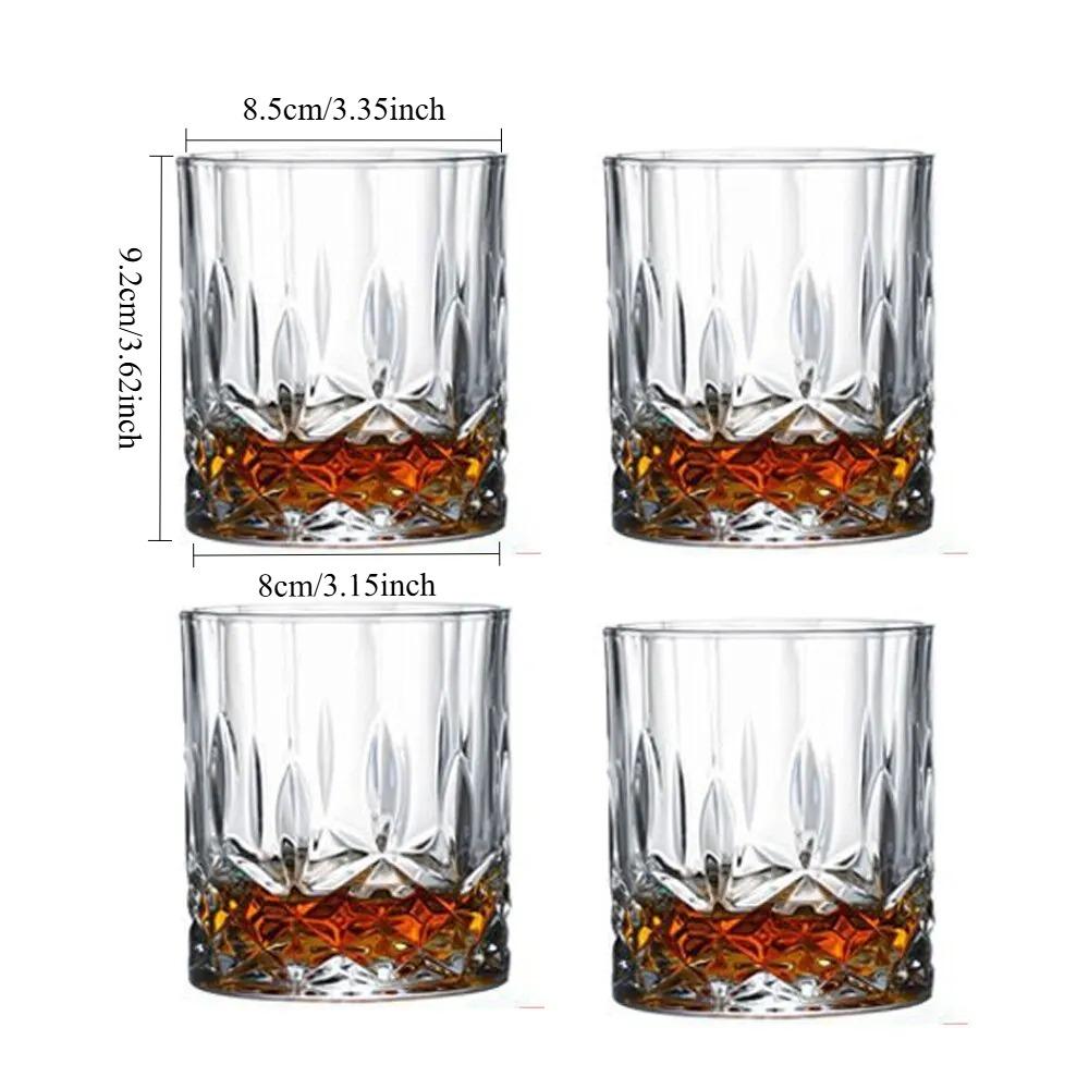 5 Oz 3D Guanshan Whiskey Glass Set Transparent Crystal Cup Suitable for Drinking Whiskey Cognac Cocktail Ice Wine Glass