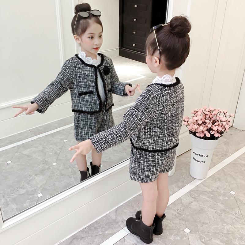 Spring Style Fragrant Jacket & Shorts 2-Piece Set for Girls - CK391