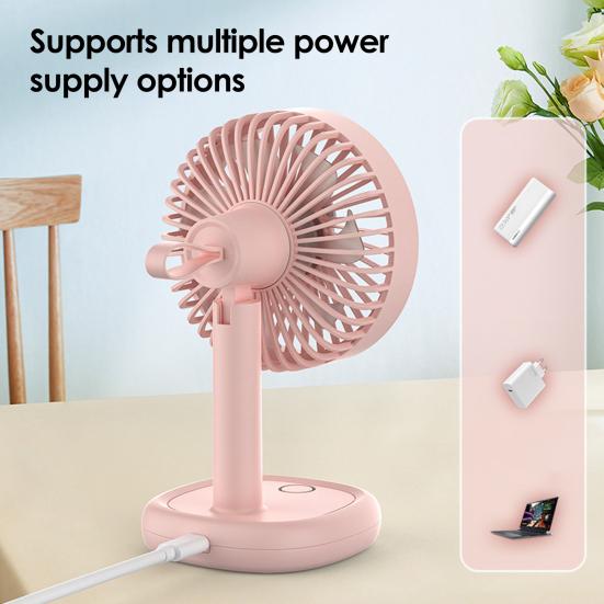 USB Desk Fan with Adjustable Head Portable Mini Table Fan for Student 3 Speeds Quiet 360 Degree Rotating Fan for Home Dorm Office
