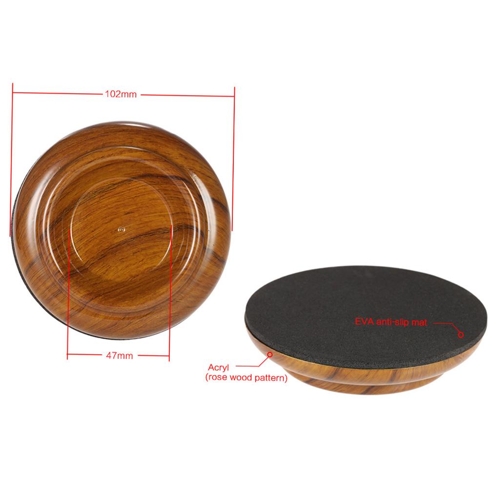 4pcs set Double Round Acrylic Upright Piano Caster Cups w  Rose Wood Pattern & EVA Anti slip Mat