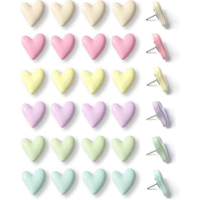 30 pcs - Heart Decorative P, Gold Cute P for Bulletin Board, Office or Home (30Pcs-Gold)