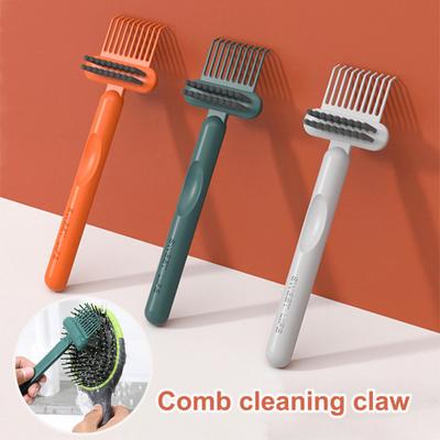 Brosse de nettoyage à double usage, outil de retrait de nettoyeur de peigne, petite conception portable, poignée ergonomique, nettoyeur de peigne de brosse 2 en 1