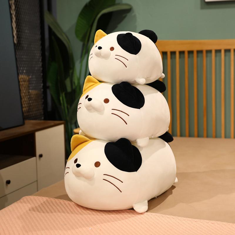 35-60CM Kawaii Lovely's Beard Dumpling Cat Stuffed Animal Plush Toys Cute Fat Tabby Cats Toys Pillows Children's Toy Gifts