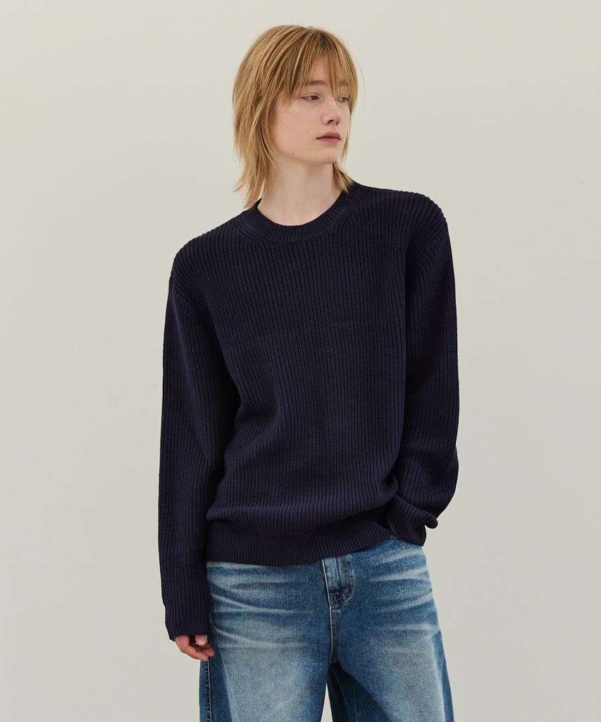 WAAR M1074 Crew Neck Oversized Hazzi Knit (4 Colors)