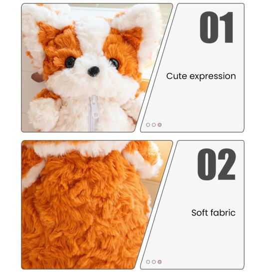 Trousse Corgi de pluș Cutie de papetărie cu capacitate mare Organizator creativ de papetărie cu animale pentru pixuri creioane radiere