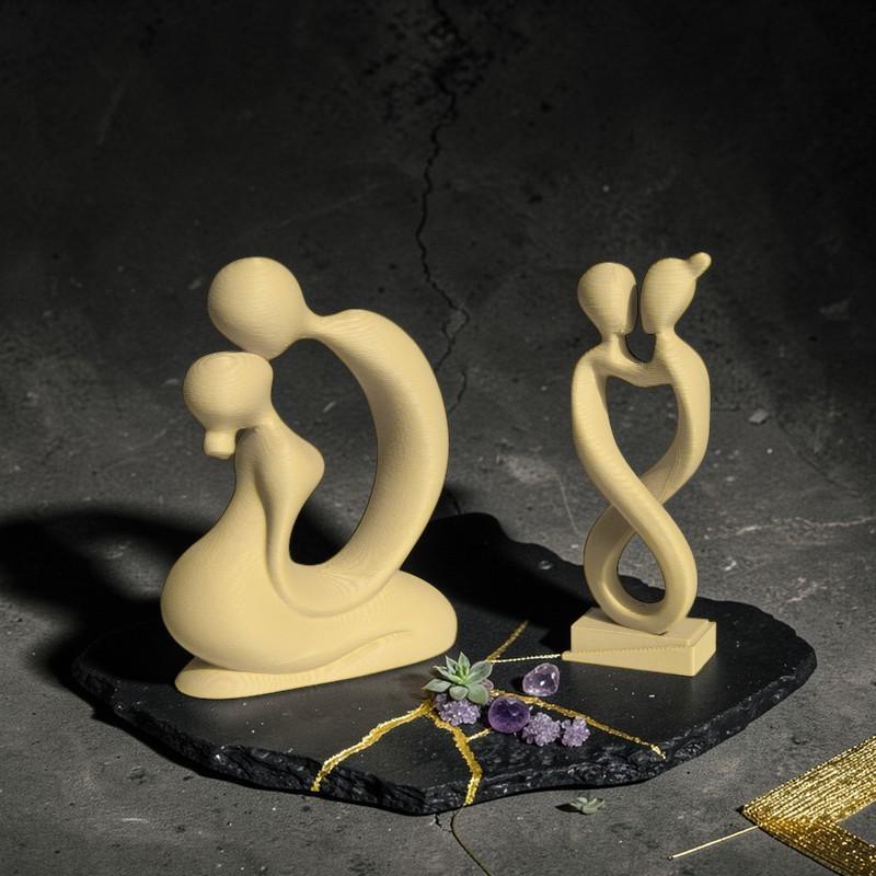 3Pcs/set  Nordic Modern Art Ins Style 3 Colors Kiss Couple Resin Crafts Decoration Ornaments Home Bedroom