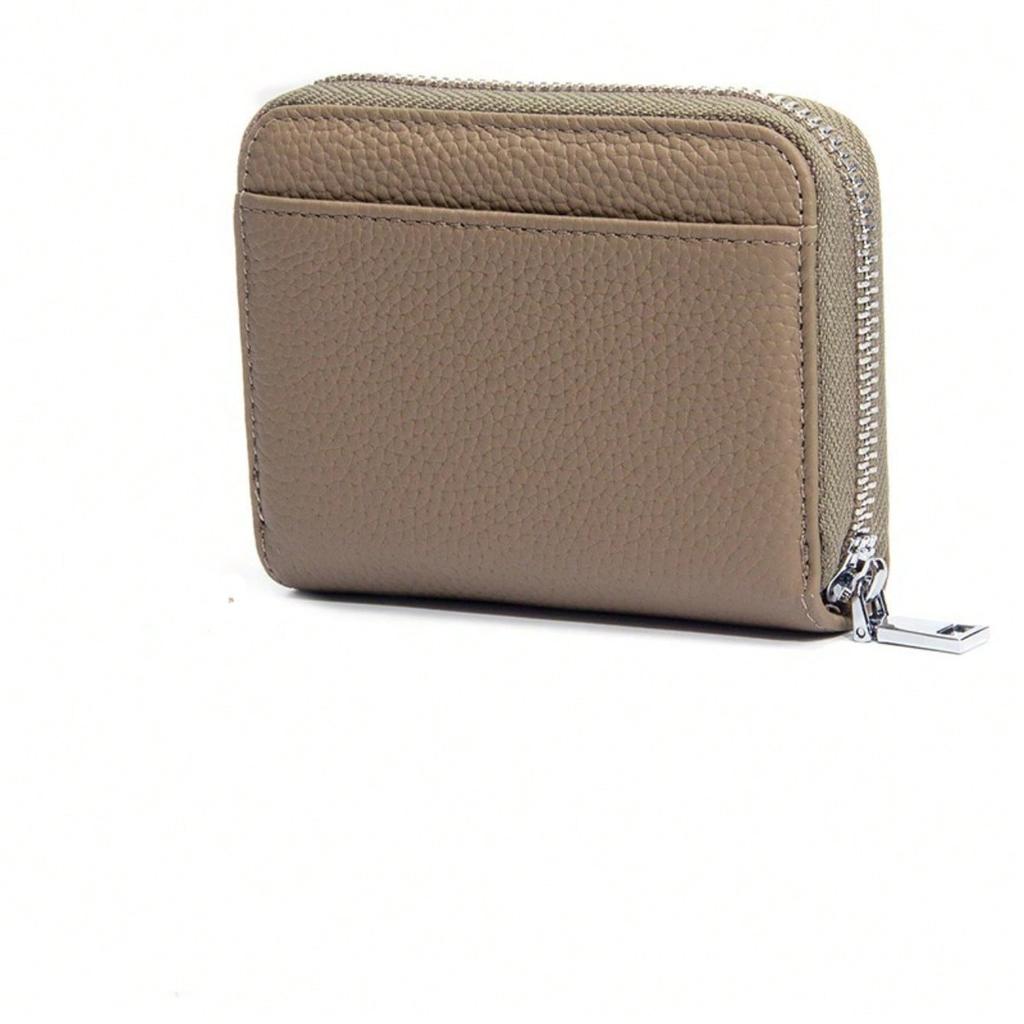 Leather Women's Wallet Short FRID Anti Demagnetization Wire Grid Coin Wallet Men's Card Bag